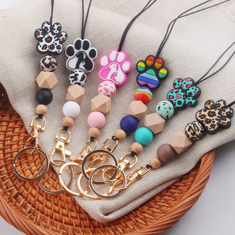 Wholesale Cartoon Animal Dog Claws Silicone Pendant Keychain